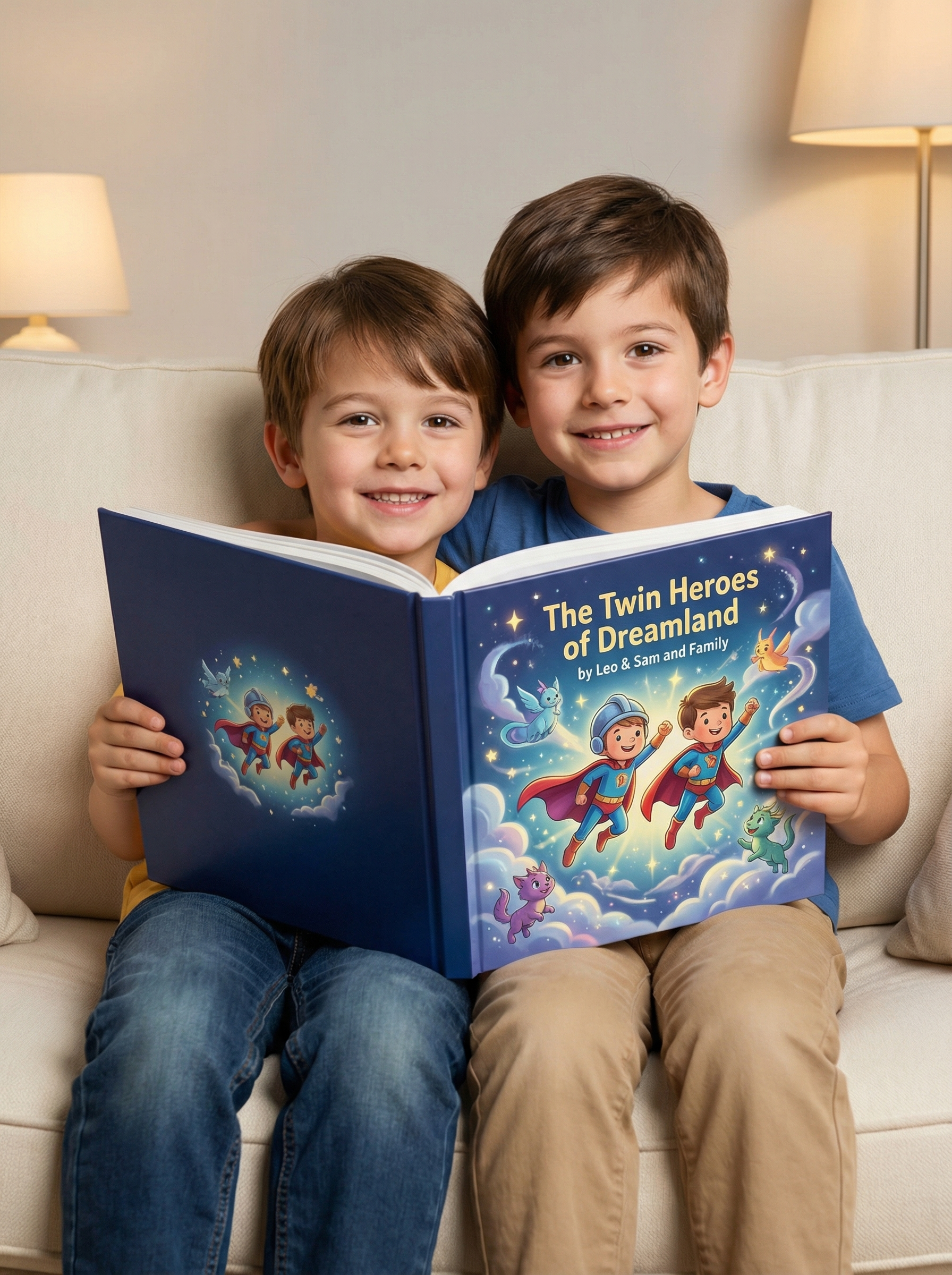 Happy child with storybook